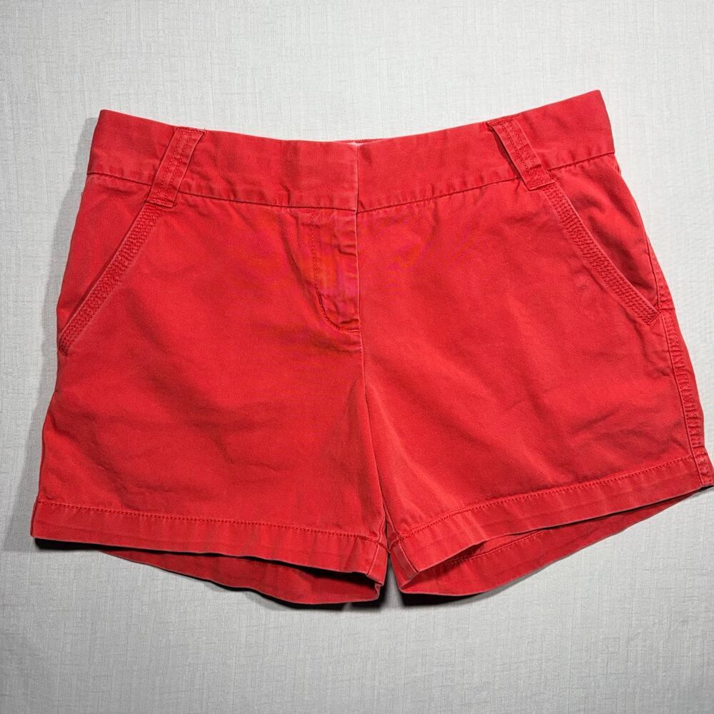 J.Crew Classic City Fit Chino Shorts Faded Red Washed Womens 6 Preppy
